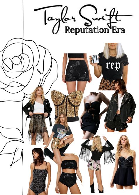 Taylor Swift Ootd Ideas, Big Reputation Outfit, Taylor Swift Eras Tour Outfits 1989 Era, Taylor Swift Newspaper Outfit, Eras Outfits Reputation, Taylor Swift Eras Outfits Reputation, Taylor Swift Eras Reputation Outfits, Taylor Swift Eras Tour Outfits Ideas For Moms, Mom And Daughter Taylor Swift Outfits