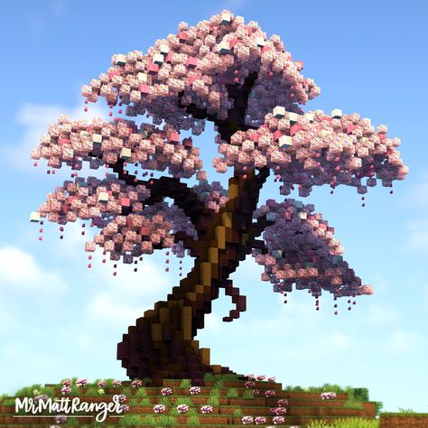 Cherry Garden Minecraft, Minecraft Japanese Outdoor Decor, Minecraft Giant Builds, Minecraft Magical Tree, Blossom Minecraft House, Giant Tree Minecraft, Tree In Minecraft, Medieval Guild, Cherry Blossom Minecraft