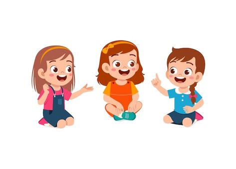 Character Sitting, Family Activities Preschool, Kids Going To School, Kids Talking, Friend Cartoon, Kids Vector, Play School, Kids Study, Baby Blog