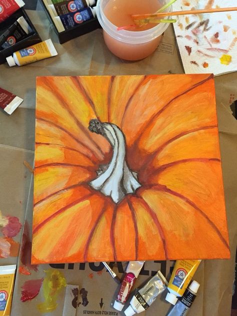 Pumpkin Canvas Painting, Canvas Painting Projects, Pumpkin Canvas, Fall Canvas Painting, Fall Canvas, Cat Air, Easy Canvas Painting, Halloween Illustration, Halloween Painting