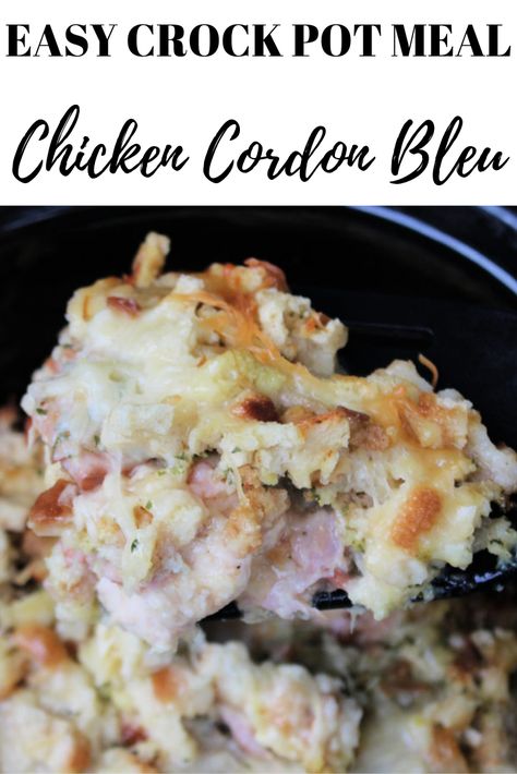 Crockpot Chicken Cordon Bleu, Crockpot Chicken Dinners, Crockpot Chicken Alfredo, Quick Chicken Dinner, Chicken Cordon Bleu Recipe, Crockpot Chicken Breast, Chicken Cordon Bleu Casserole, Chicken Crockpot Recipes Easy, Chicken Ham