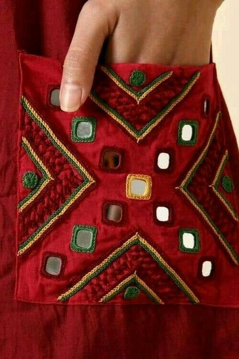 Simple Hand Work On Kurti, वेस्टर्न ड्रेस, Embroider Ideas, Kutch Work Designs, Hand Embroidery Dress, Embroidery On Kurtis, Kurti Embroidery Design, Hand Embroidery Videos, Hand Embroidery Tutorial