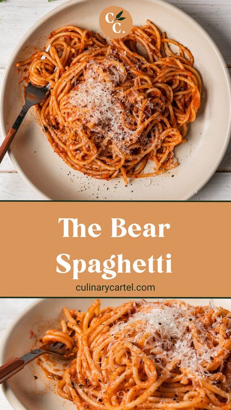 Homemade Italian Dinner, Recipes With Pasta Sauce, The Bear Tomato Sauce, Best Italian Food, Fresh Pasta Recipes Dishes, Non Dairy Pasta Dishes, Simple Pasta Recipes Healthy, Bear Spaghetti, Orange Spaghetti