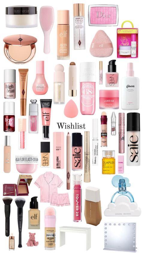 Glowy Makeup Products, Teen Christmas Wishlist, Sephora Wishlist, Dream Skincare, Skincare Stuff, Makeup Collection Goals, Girly Christmas Gifts, Preppy Makeup, Dream Vanity