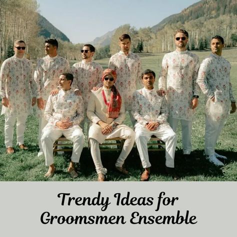 🤵‍♂️ Dressing up for an Indian wedding is a celebration of culture, tradition and style. With the right mix of tradition and trend, groomsmen can elevate their fashion game and create lasting memories alongside the groom. Indian Groomsmen, Groomsmen Outfit, Groomsmen Dress, Groomsmen Outfits, Bachelor Parties, Groom And Groomsmen Attire, Wedding Groomsmen, Groomsmen Attire, Indian Attire