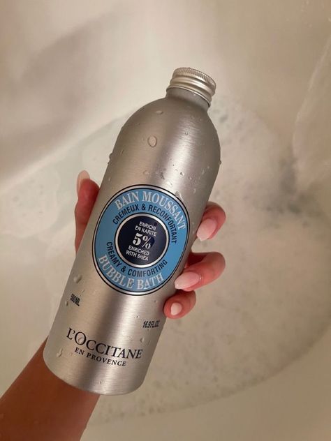 Loccitane Aesthetic, Skincare Aesthetic Products, Summer Cosmetic, Bath And Body Care, L Occitane, Body Skin Care Routine, Beauty Skin Care Routine, Bubble Bath, Luxury Skincare