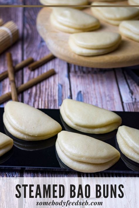 Incredibly soft and fluffy, the Chinese Steamed Buns make a brilliant bread to stuff pulled or crispy chicken and pork in and serve as a tasty appetizer! Unconventionally, our Bao Buns are made without a bamboo steamer, which most home cooks do not have! We utilise our metal steamer pan and an electric vegetable steamer to recreate these delicious little buns! Chinese Steamed Buns, Steamed Bao Buns, Steamed Bao, Savoury Bakes, Bamboo Steamer, Savory Recipe, Vegetable Steamer, Vegetarian Sides, Bao Buns