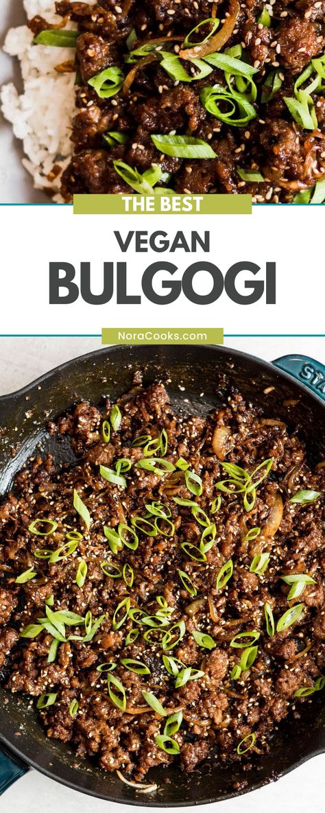 Vegan Bulgogi Recipe, Vegan Bulgogi, Vegan Korean Food, Dduk, Resep Vegan, Koreansk Mat, Vegetarian Asian, Vegan Ground Beef, Bulgogi Recipe