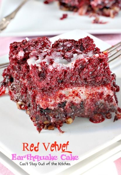 Red Velvet Earthquake Cake | Can't Stay Out of the Kitchen | Earthquake Cake Recipes, Earthquake Cake, Dessert Simple, Duncan Hines, Coffee Cakes, Recipe Binder, Dump Cake Recipes, A Piece Of Cake, Dump Cake