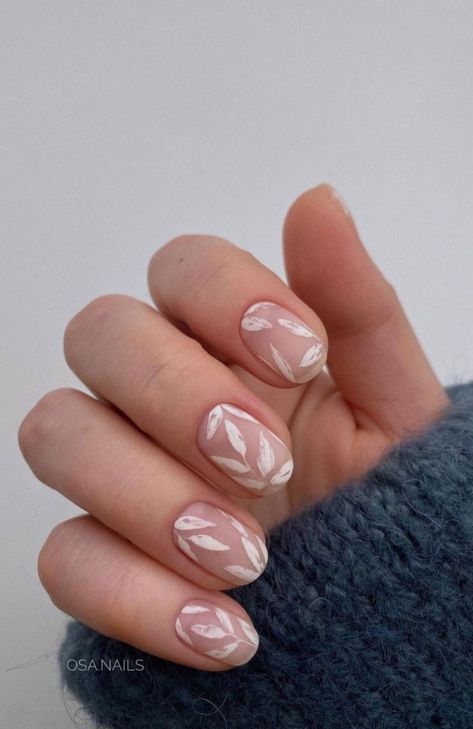 37 Cute Spring Nail Art Designs : White Leave Matte Nail Design Nail Art Designs White, Spring Nail Art Designs, Flamingo Nails, Thanksgiving Nail Art, Tropical Nails, Rose Nail Art, Matte Nail, Fantasy Nails, Cute Spring Nails