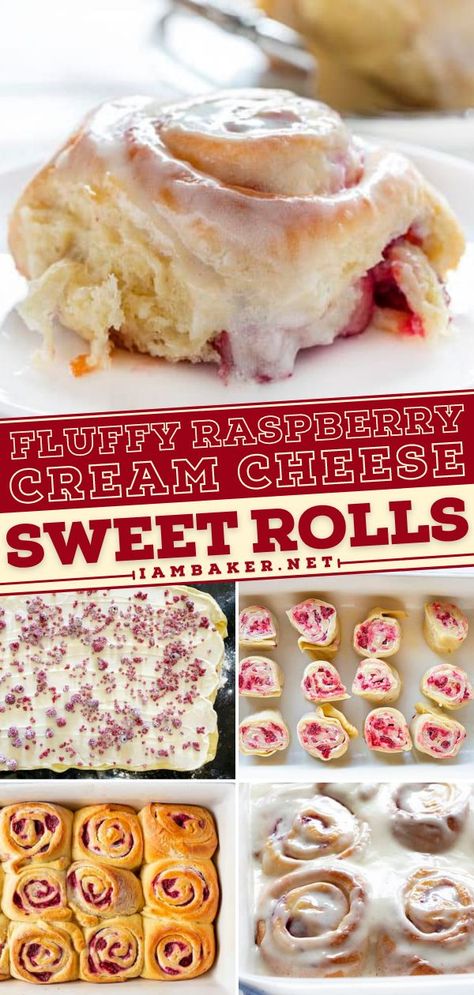 Cream Cheese Sweet Rolls, Raspberry Sweet Rolls, Strawberry Cream Cheese Filling, Cream Cheese Breakfast, Raspberry Cream Cheese, Homemade Cream Cheese, Cinnamon Breakfast, Cheese Buns, Cream Cheese Rolls