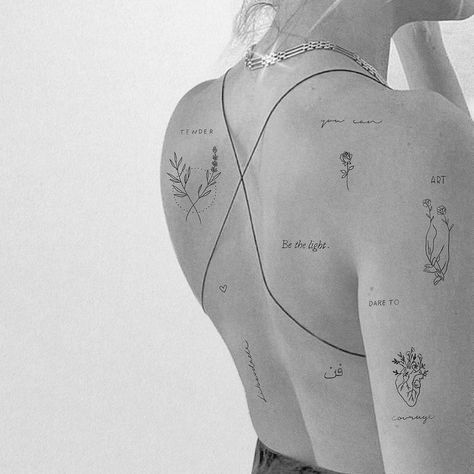 Tato Minimal, Bauch Tattoos, Petite Tattoos, Cute Tiny Tattoos, Classy Tattoos, Back Tattoo Women, Discreet Tattoos, Spine Tattoos, Dainty Tattoos