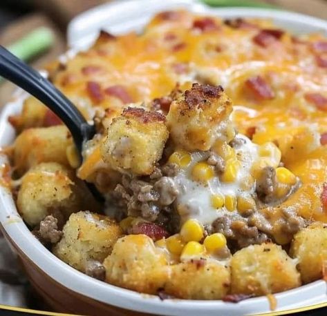 The Pioneer Woman - Ree Drummond | Cowboy Casserole | Facebook Cowboy Casserole Recipe, Cowboy Casserole, Grandma Cooking, Cream Of Mushroom Soup, Cream Of Mushroom, Sloppy Joe, Creamy Potato, Grandmas Recipes, Menu Board