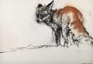 Fox Drawing, Animal Illustration Art, Art Charcoal, Oil Pastel Art, Charcoal Art, Art Folder, Almost There, Fox Art, Animal Sketches