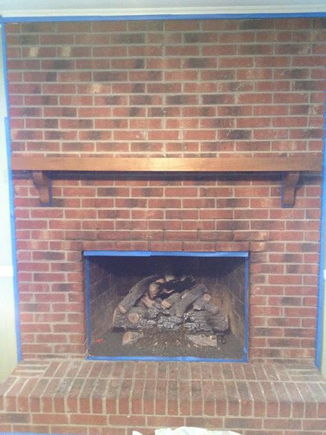 5 DRAMATIC brick fireplace makeovers | DIY My Homes. I would love to redo our fireplace (it looks like this pic) if I could convince my husband to get the decor out of the 70's. The difference in these fireplace makeovers are amazing. Fireplace Makeovers, Fireplace Redo, Painted Brick Fireplace, Fireplace Update, Brick Fireplace Makeover, Paint Fireplace, Fireplace Remodel, Diy Fireplace, Up House