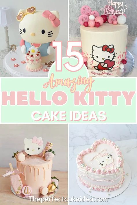 16 Beautiful Hello Kitty Cake Ideas For Beginner And Pro Bakers. - The Perfect Cake Idea Hello Kitty Cake Decorations, Hello Kitty Cakes Ideas, Hello Kitty Cakes Birthday, Sanrio Cake Ideas, Hello Kitty Birthday Cake Ideas, Hello Kitty Cake Ideas Birthdays, Hello Kitty Cake Design Birthday, Hello Kitty Birthday Party Ideas Decoration, Hello Kitty Bday Cake