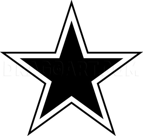 How To Draw The Dallas Cowboys, Dallas Cowboys, Step by Step, Drawing Guide, by Dawn | dragoart.com Dallas Cowboys Star Tattoo, Dallas Cowboys Tattoo, Dallas Cowboys Crafts, Cowboy Star, Football Paintings, Star Drawing, Cowboys Helmet, Cowboys Star, Lion King Tattoo