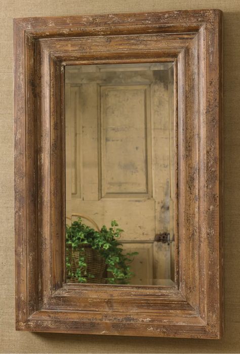 Millwood Pines Jonesville Accent Mirror & Reviews | Wayfair Distressed Wood Mirror, Mirror Antique, Rustic Wall Mirrors, Room Mirror, Antique Mirror Wall, Mirror Wall Bedroom, Mirror Design Wall, Park Designs, Wood Framed Mirror