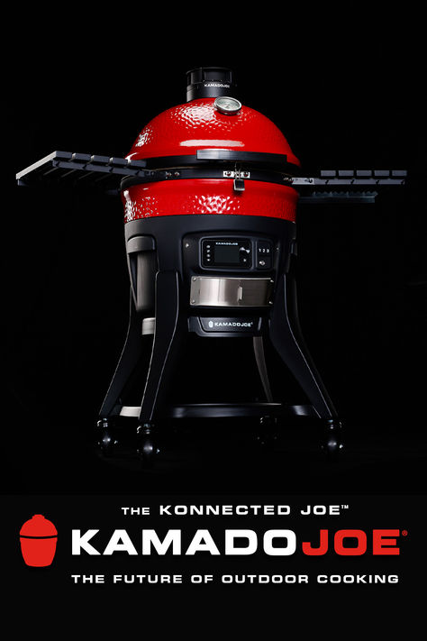 The Konnected Joe® is innovation that will change the way we cook out. This ceramic grill and smoker is the first of its kind to enter the digital age. It’s a pioneering shift in kamado cooking. Light charcoal with the push of a button, set and maintain a constant temperature with digital precision, and control it all remotely from your smartphone. The Konnected Joe®, by Kamado Joe®, is the future of outdoor cooking. Kamado Joe Recipes, Bbq Equipment, Kamado Grills, Ceramic Grill, Cooking App, Kamado Grill, Joe Recipe, Kamado Joe, Backyard Grilling