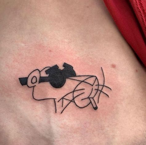 Pink Panther Tattoo, Funny Small Tattoos, Panther Tattoo, Movie Tattoos, 4 Tattoo, 1 To 100, Cool Small Tattoos, Small Tattoos For Guys, Hand Tattoos For Guys