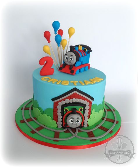 Thomas the Train Train Birthday Party Cake, Thomas Train Birthday Cake, Thomas And Friends Cake, Thomas Birthday Cakes, Thomas Train Birthday, Train Theme Birthday Party, Thomas The Train Birthday, Thomas Train Cake, Thomas Cakes