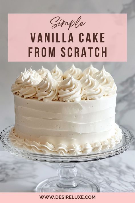 Indulge in the sweet simplicity of our Beginner-Friendly Simple Vanilla Cake Recipe! Perfect for all skill levels, this classic treat is moist, fluffy, and bursting with vanilla flavor. Follow along for step-by-step instructions and baking tips. #VanillaCake #EasyRecipe #BakingForBeginners | by Desire Luxe First Birthday Sheet Cake, Simple Vanilla Cake Recipe, Fluffy Vanilla Cake Recipe, Vanilla Cake Recipe Moist, Vanilla Birthday Cake Recipe, Simple Vanilla Cake, Vanilla Cake From Scratch, Best Vanilla Cake, Birthday Sheet Cake