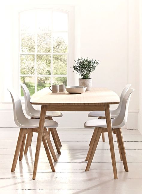 Scandinavian style dining room furniture #dinner #table #home #chairs dinner table and chairs Warm Dining Room, Wood Dining Room Set, White Kitchen Table, Scandinavian Dining Table, Scandinavian Dining Room, Scandinavian Dining, Room Tables, Modern Dining Chairs, Dining Room Lighting