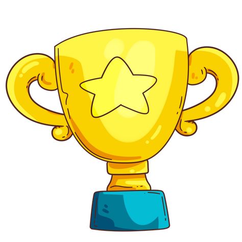 Trophy Cartoon, Trophy Drawing, Trophy Clipart, Trophies & Awards, Cute Clipart, Free Vectors, Escape Room, Cartoon Cute, Cartoon Pics