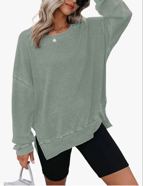 Cozy oversized waffleknit sweatshirt. An on the go closet fall staple Cute Crewneck Sweatshirt, Cute Crewneck, Sweatshirt For Women, Loose Pullover, Round Neck Sweatshirts, Women Long Sleeve Tops, Knit Sweatshirt, Knit Crewneck, Pullover Shirt