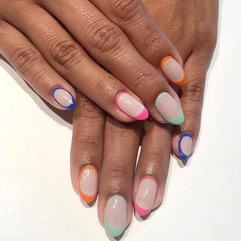 9 Important Summer Nail Trends, According to Top Salons | Who What Wear Outline Nails, Nail Art Flower, Almond Shaped Nails Designs, Bridal Manicure, Old Nail Polish, Nail Artwork, Rainbow Nail Art, Nails Yellow, Nagellack Trends