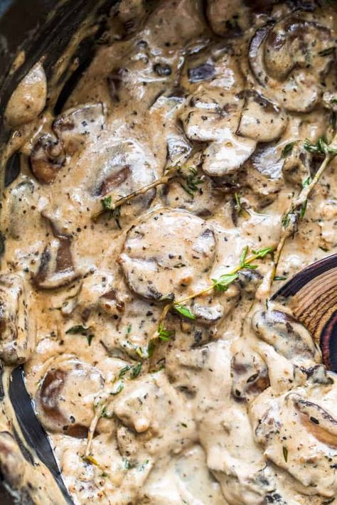 Cream Sauce For Steak, Onion Cream Sauce, Creamy Mushroom Sauce Recipe, Sauce For Steak, Creamy Mushroom Chicken, Mushroom Sauce Recipe, Vegan Mashed Potatoes, Mushroom Cream Sauces, Creamy Mushroom Sauce