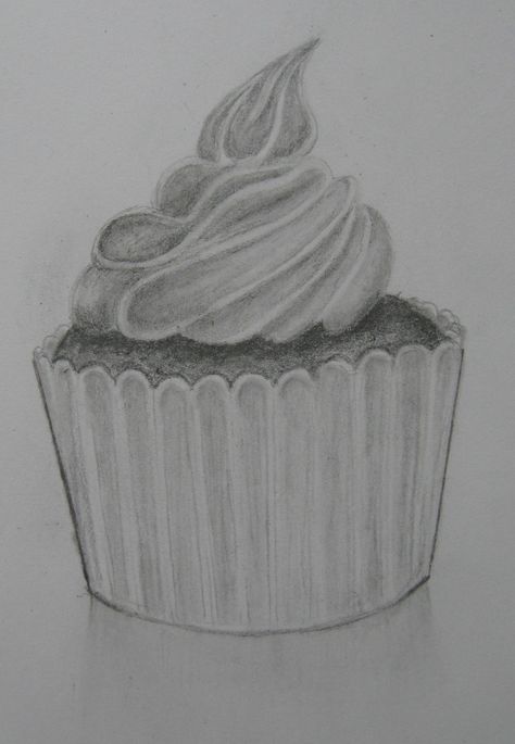 cupcake pencil drawing - Google Search Cake Pencil Drawing, Cake Drawings, Drawing Cup, Life Themes, Cake Sketch, Cupcakes Wallpaper, Cupcake Illustration, Realistic Cakes, Food Project