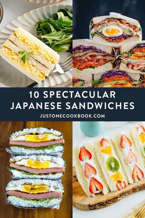 10 Spectacular Japanese Sandwiches To Make This Summer and Beyond • Just One Cookbook Japanese Sandwiches, Yakimeshi Recipe, Japanese Sandwich, Sweet Sushi, Fruit Sandwich, Easy Japanese Recipes, Fast Food Places, Japanese Recipes, Japanese Cooking