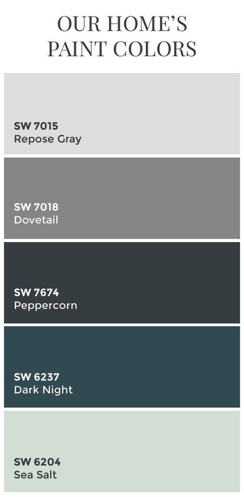 1000+ ideas about Dark Gray Paint on Pinterest | Gray paint, Gray paint colors and Grey bedroom colors repose gray Dovetail Sherwin Williams, Rumah Teres, Sea Salt Sherwin Williams, Repose Gray, Christmas Bathroom, House Color Schemes, Sherwin Williams Paint Colors, Casa Exterior, Hus Inspiration