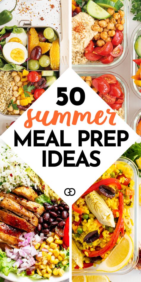 These easy and light summer meal prep ideas are the perfect healthy meals you can make during hot summer days. Whether you want to batch cook everything on Sunday evening or simply plan your weekly meals before going to the grocery store, you'll find delicious recipes to help you cook without sweating! Summer Meal Prep Ideas, Summer Meal Prep, Summer Lunch Recipes, Quick Summer Meals, Batch Meals, Quick Sandwiches, Light Summer Meals, Healthy Lunch Meal Prep, Dinner Meal Prep