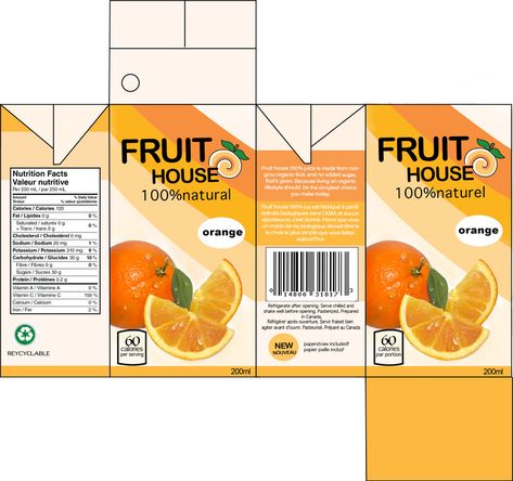 Food Packaging Design Template, Drink Box Packaging, Juice Box Reference, Juice Design Packaging, Juice Package Design, Juice Box Template, Juice Box Art, Juice Box Packaging Design, Juice Branding Design