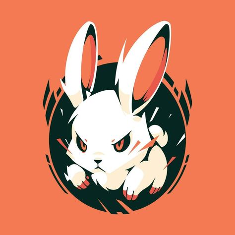 Rabbit Head Mascot Logo for Esport. Rabbit T-shirt Design. Bunny Logo. Rabbit Sticker Rabbit T Shirt, Esport Logo Design Ideas, Bunny Logo Design, Cute Animal Logo, Rabbit Logo Design, Logo Rabbit, Rabbit Logo, Rabbit Sticker, Bunny Illustration