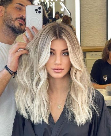 Blonde Hair 2023 Trends, Spring Blonde Hair 2023, Blonde Hair With Roots, Bright Blonde Hair, Colour Correction, Hair Colouring, Blonde Hair Transformations, Summer Blonde Hair, Icy Blonde Hair