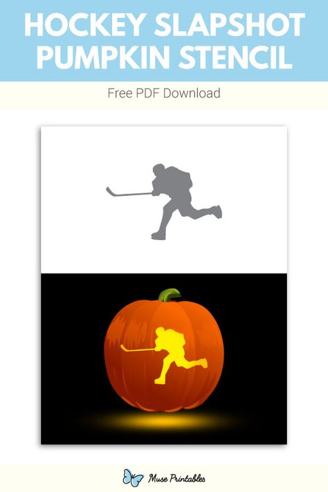 Hockey Pumpkin Carving Ideas, Hockey Pumpkin Carving, Hockey Pumpkin, Pumpkin Carving Template, Appetizer Dinner, Hockey Halloween, Printable Pumpkin Stencils, Pumpkin Stencils Free, Pumpkin Stencils