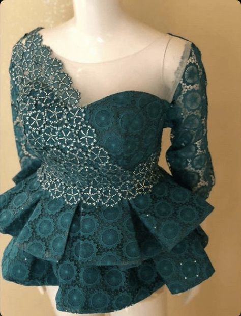 African Prom Dresses Ankara, Latest Blouse Styles, Fern Forest, Stylish Naija, Lace Peplum Top, African Lace Styles, African Prom Dresses, African Fashion Skirts, Lace Gown Styles