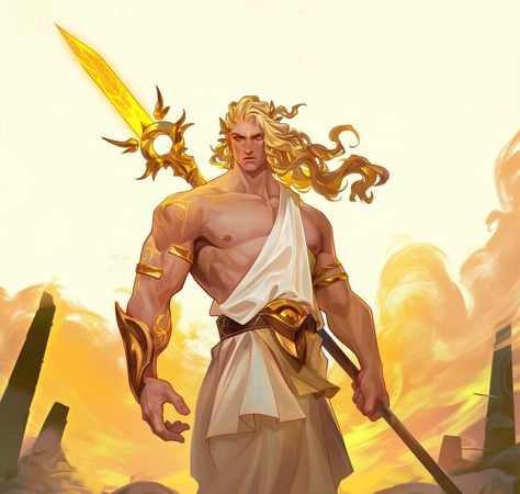 ArtStation - Sun God Sunshine Character Design, Sun God Character Design, Sun Eater, Sun Elf, Sun God, Suits Design, Dnd Art, Golden Child, God Illustrations