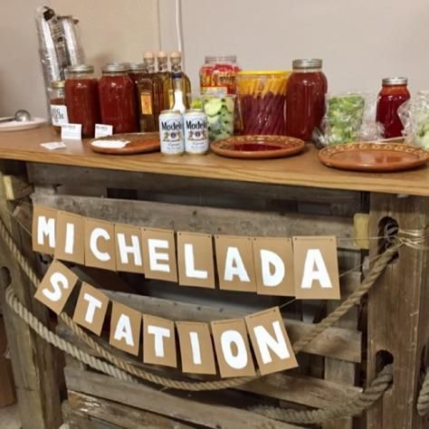 Michelada Station Bar Party Sign DIY Birthday Decorations Diy, Mexican Baby Shower, Mexican Birthday Parties, Mexican Themed Weddings, Mexican Party Decorations, Mexican Fiesta Party, Fiesta Birthday Party, Mexican Birthday, Fiesta Theme Party