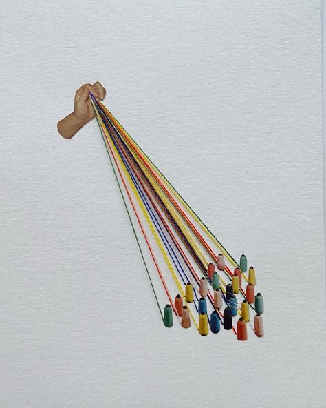 Thread Illustration Art, Thread Illustration, Embroidery Collage, Hanging On By A Thread, Embroidery On Paper, Common Thread, Thread Art, Thread Painting, Fashion Painting