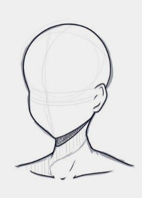 Face Sketch Guidlines, Head Sketches Reference, Model For Drawing Face, How To Draw Shoulders Female, Head Poses Drawing, Drawing Types, Base Head, Artistic Drawings, Head Reference