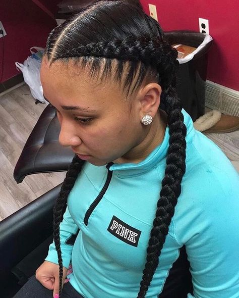 Follow: @Tropic_M for more✨❣️ French Braid With Weave, 2 Braids Hairstyles, Hairstyles With Weave, Ghana Braids Hairstyles, Two French Braids, Best Human Hair Extensions, Weave Hairstyles Braided, Two Braid Hairstyles, 2 Braids