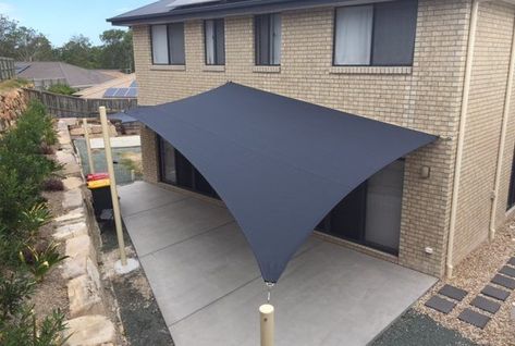 Shade Sails have great outdoor shade coverage on larger areas! | Outdoor shade, Patio shade, Shade sails patio Shade Sail Installation, Deck Shade, Patio Sun Shades, Backyard Shade, Shade Sails, Sun Sail Shade, Backyard Remodel, Patio Shade, Patio Makeover