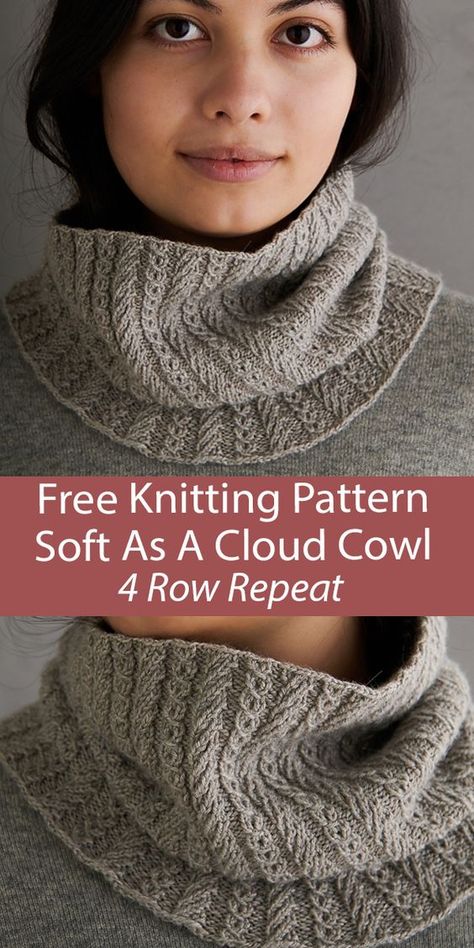 Easy Cowl Knitting Pattern, Knit Cowl Pattern Free, Knitted Cowl, Knitted Cowl Scarves, Cowl Knitting, Cable Knitting Patterns, Haine Diy, Knitting Patterns Free Scarf, Cowl Knitting Pattern