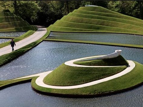 The Garden of Cosmic Speculation in Scotland Jupiter Artland, Garden Of Cosmic Speculation, Porch Landscaping, Easy Landscaping, Landscaping Tips, Landscape Projects, Land Art, Small Gardens, Lawn And Garden