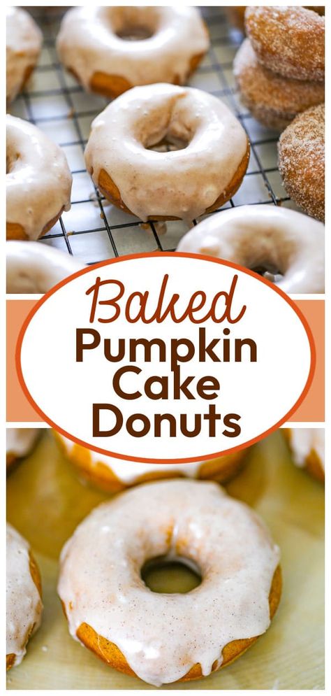 Baked Pumpkin Cake Donuts Pumpkin Cake Donut Recipe, Baked Doughnut, Spice Cakes, Homemade Donut, Pumpkin Donuts Recipe, Doughnut Recipes, Cake Donuts Recipe, Easy Donut Recipe, Making Donuts