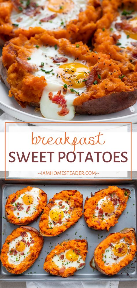 Breakfast Sweet Potato, Potato Breakfast, Sweet Potato Breakfast, Bacon Egg, Sweet Potato Recipes, Breakfast Brunch Recipes, Diet Keto, Breakfast Foods, Breakfast Time